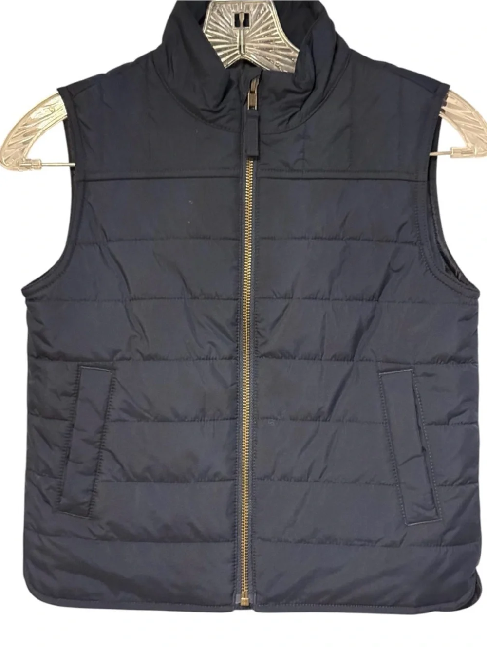 Crewcuts Navy Quilted Walker Zip Up Vest sz6-7 Kids Pockets